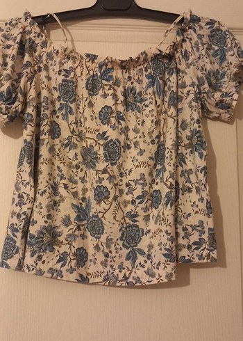 Bohem Çiçek Desenli Kısa Kollu Bluz - Görsel 5