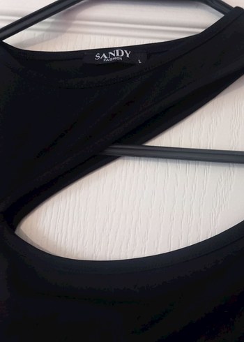 Siyah V Yakalı Uzun Kollu Mini Bluz - Görsel 2