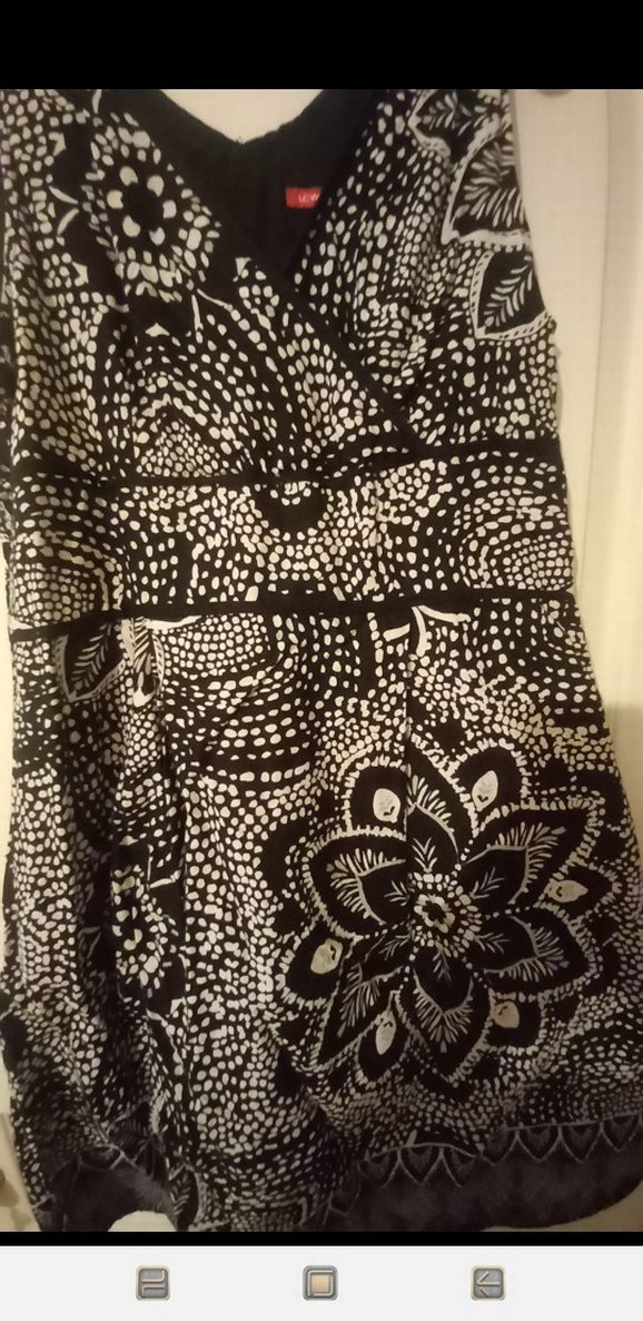 Siyah V Yakalı Bohem Desenli Midi Elbise - Görsel 2