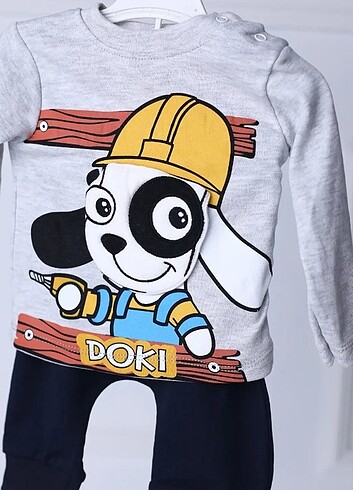 Köpek kabartma desenli 2'li takım 