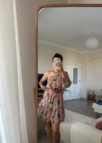 Trendyol & Milla Pembe tek omuzlu elbise