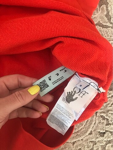 s Beden turuncu Renk Off White orijinal sweat S beden
