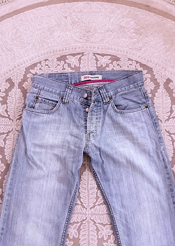 l/xl Beden Gri Bağcıklı Regular Fit Denim Erkek Kot Pantolon