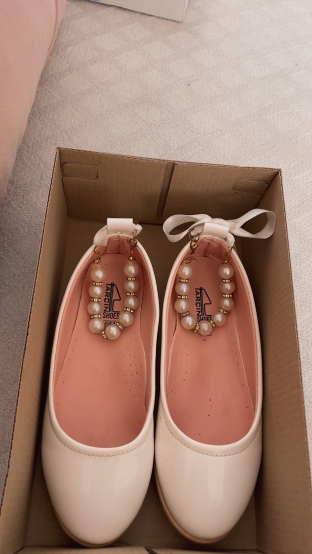 Kız Çocukları İçin Beyaz Fiyonklu Babet - Görsel 2