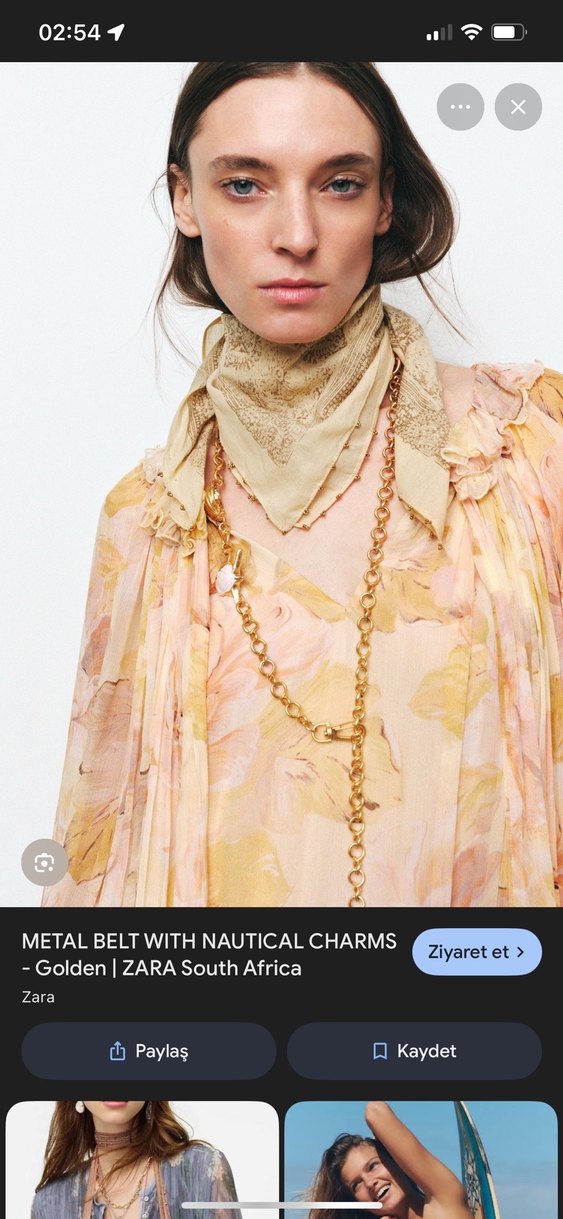 Zara deniz kabuklu charmlı zincir kemer - Görsel 2