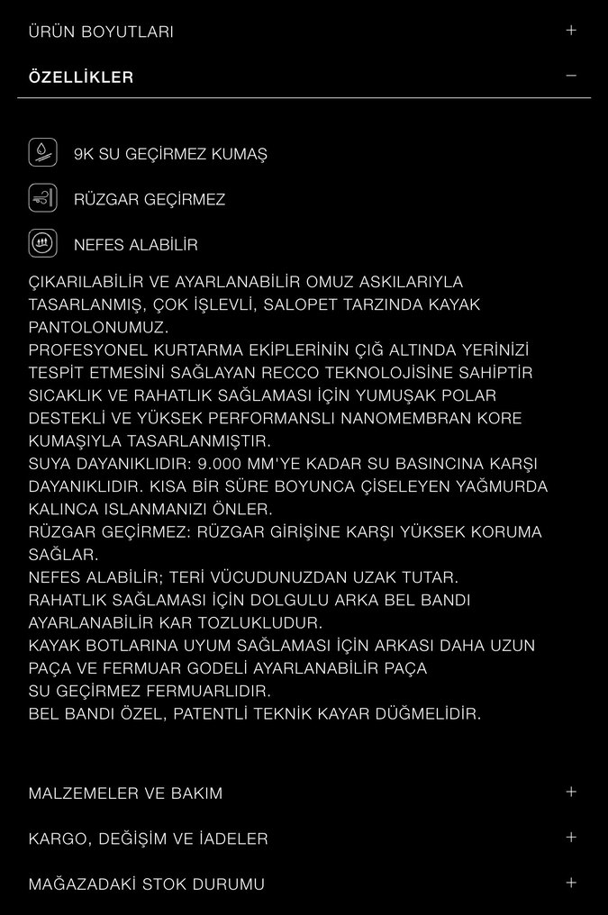 Zara Kayak Pantolonu - Polar Astarlı, Su Geçirmez - Görsel 4