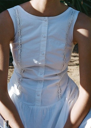 xs Beden Zara dantel poplin elbise