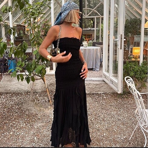 Zara Zara drapeli straplez elbise