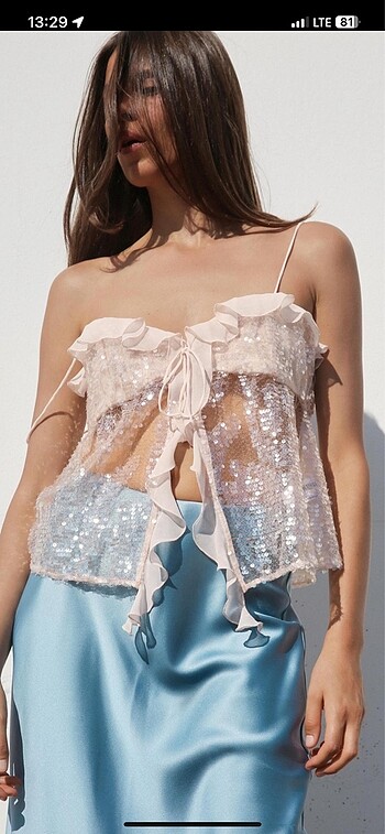 Zara payetli top