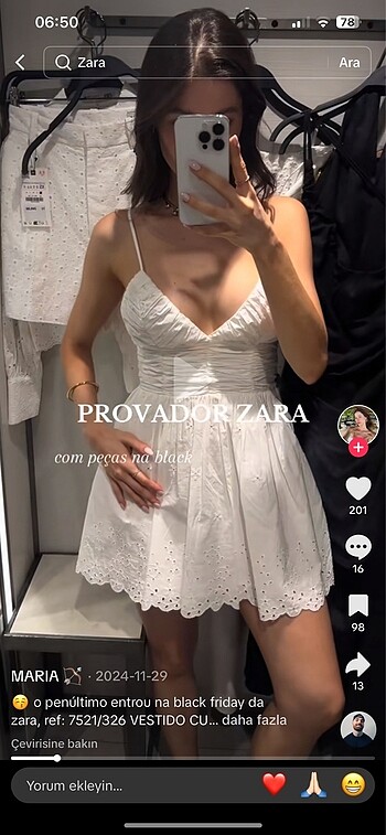 Zara işlemeli poplin elbise