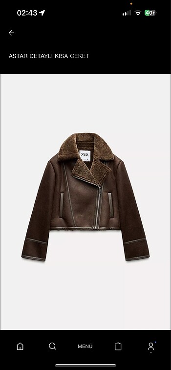 Zara astar detaylı kısa ceket