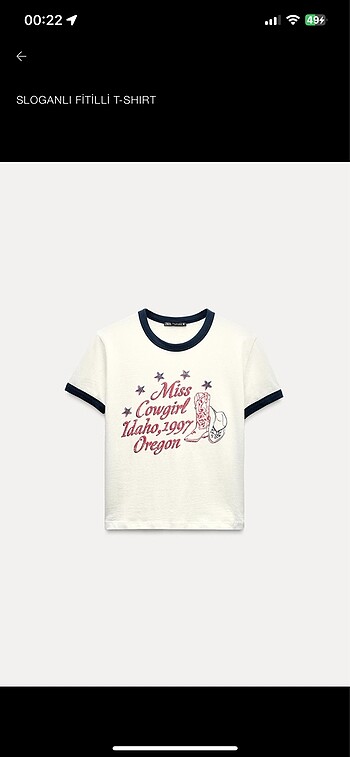 Zara sloganlı fitilli tshirt