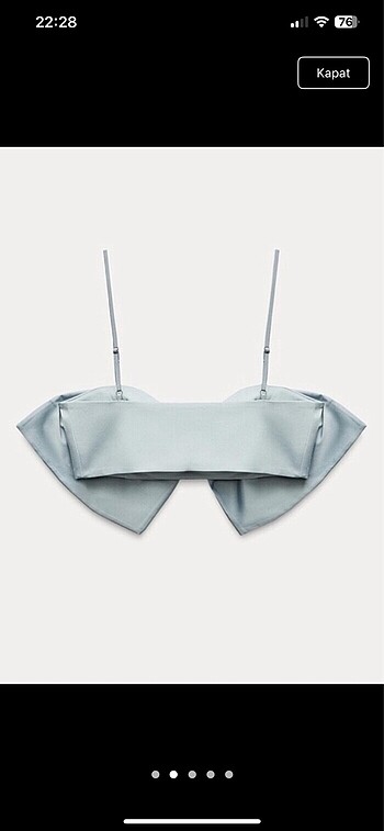 Zara Zara fiyonk detaylı saten crop