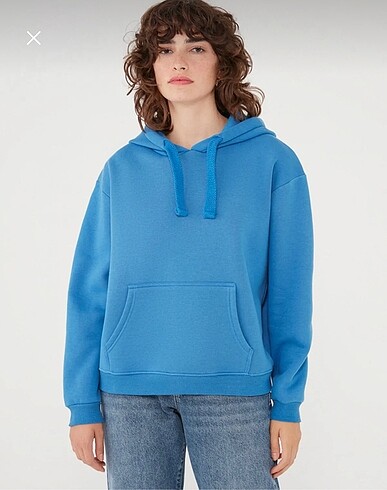 xs Beden Mavi kadın sweatshirt