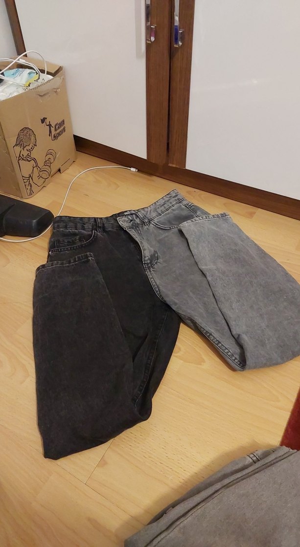 Kadın Gri Bol Kesim Midi Kot Pantolon - Görsel 2