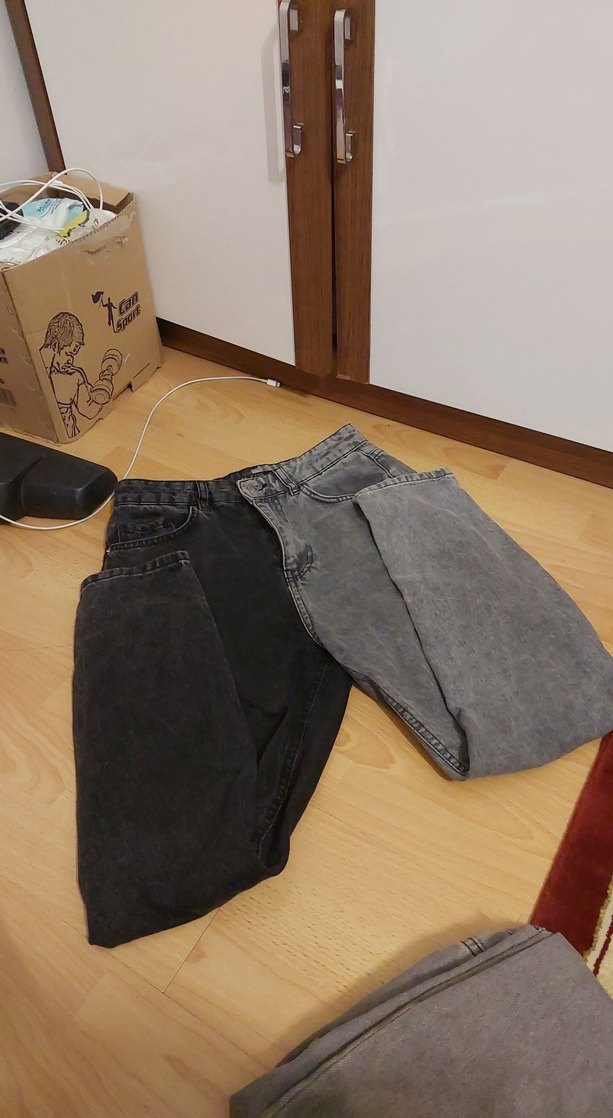 Kadın Gri Bol Kesim Midi Kot Pantolon - Görsel 3