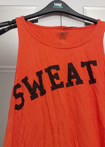 Turuncu Baskılı Pamuklu Atlet - Görsel 3