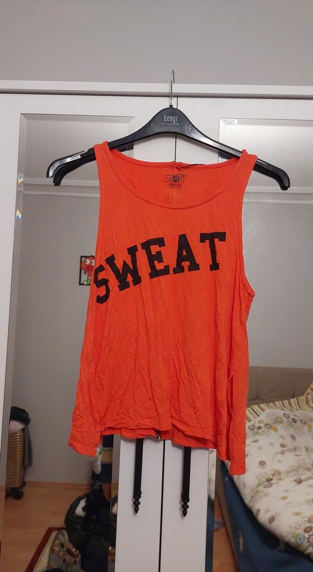 Turuncu Baskılı Pamuklu Atlet - Görsel 2