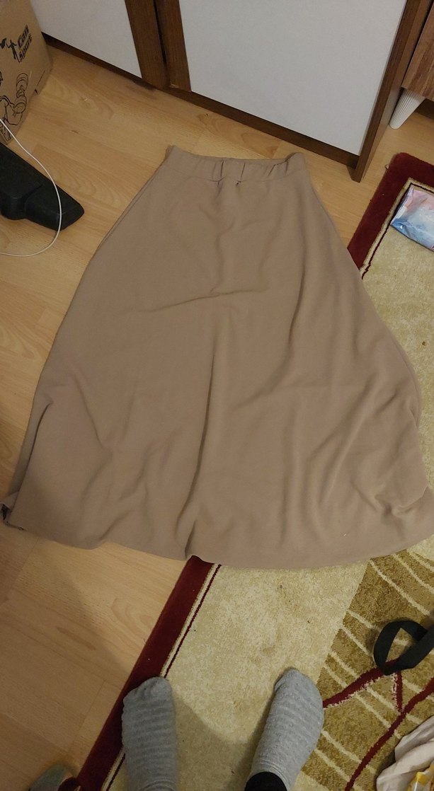 Bej Uzun Salaş Kadın Etek - Görsel 2