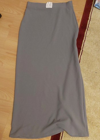 Gri Drapeli Kadın Uzun Etek kalem etek - Görsel 2