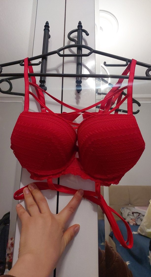 Kırmızı Bohem Mini Sütyen - Görsel 3