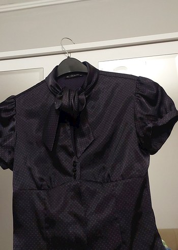 köyü mor Kısa Kollu Kadın Gömlek - Görsel 4