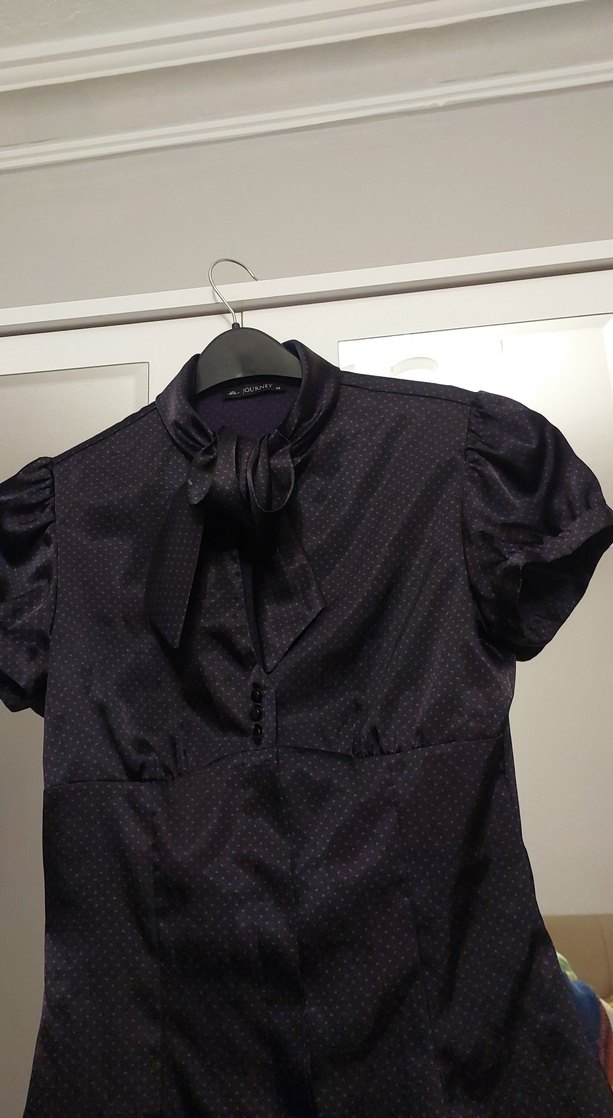 köyü mor Kısa Kollu Kadın Gömlek - Görsel 4