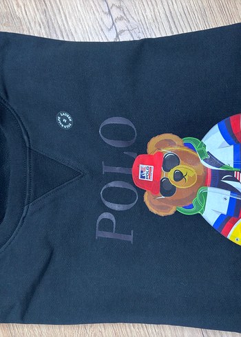 Ralph Lauren Polo Bear Baskılı Siyah Sweatshirt - Görsel 6