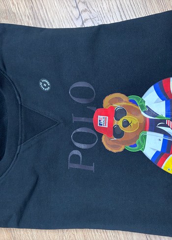 Ralph Lauren Polo Bear Baskılı Siyah Sweatshirt - Görsel 3