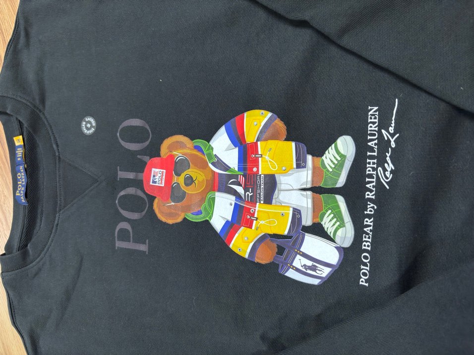 Ralph Lauren Polo Bear Baskılı Siyah Sweatshirt - Görsel 2