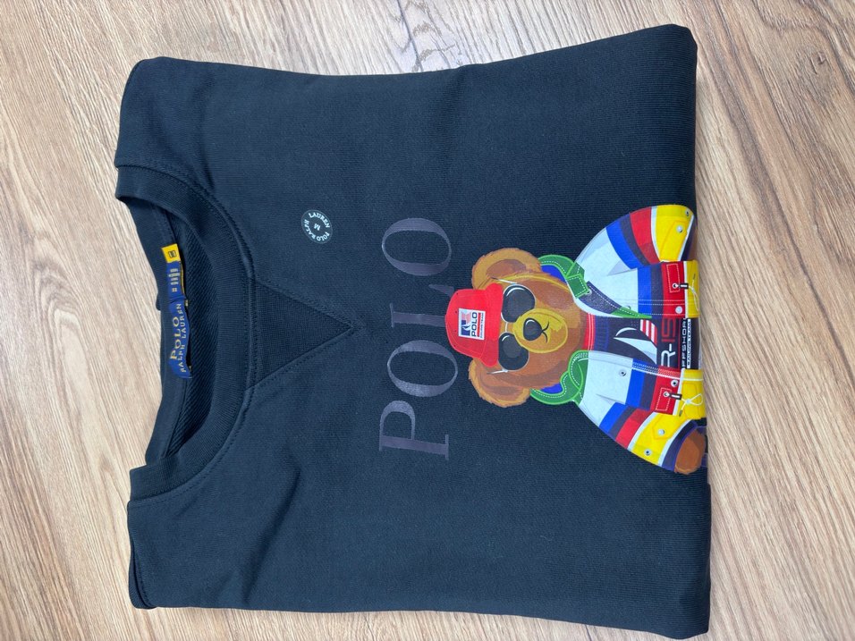 Ralph Lauren Polo Bear Baskılı Siyah Sweatshirt - Görsel 3
