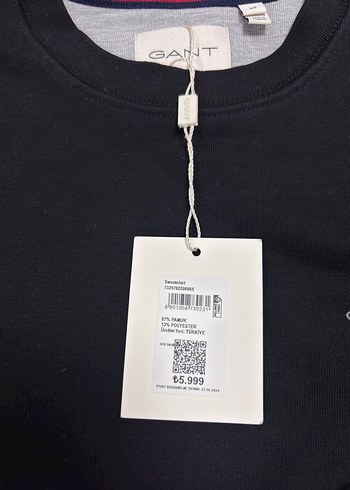Orijinal Gant Siyah Erkek Sweatshirt - Görsel 9