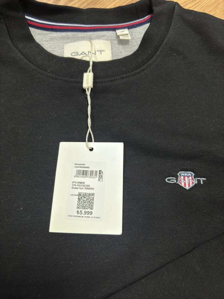 Orijinal Gant Siyah Erkek Sweatshirt - Görsel 3