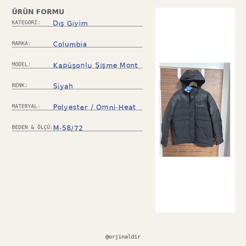 Columbia Siyah Kapüşonlu Erkek Mont - Görsel 2