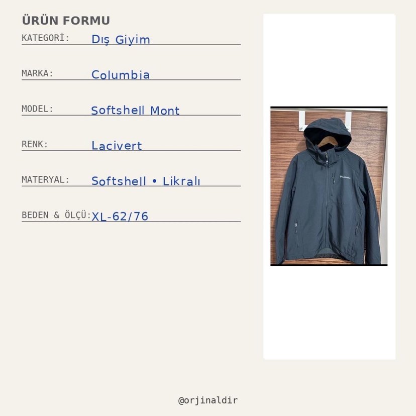 Columbia Shoftshell Lacivert Erkek Mont - Görsel 3