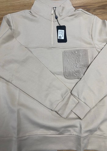 Armani Exchange Bej Fermuarlı Uzun Kollu Erkek Sweatshirt - Görsel 9