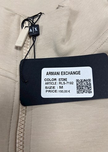 Armani Exchange Bej Fermuarlı Uzun Kollu Erkek Sweatshirt - Görsel 6