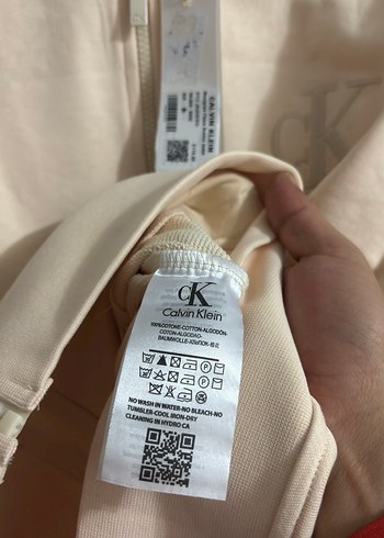 Calvin Klein Bej Fermuarlı Sweatshirt Ceket - Görsel 4