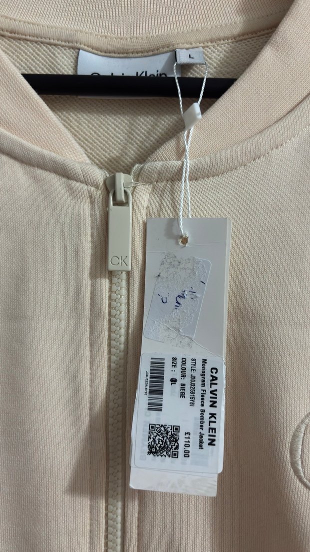 Calvin Klein Bej Fermuarlı Sweatshirt Ceket - Görsel 3