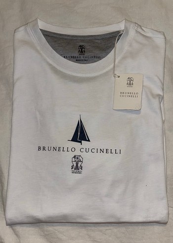 Brunello Cucinelli Beyaz Baskılı Erkek Tişört - Görsel 4