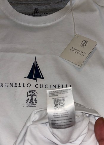 Brunello Cucinelli Beyaz Baskılı Erkek Tişört - Görsel 3