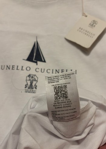 Brunello Cucinelli Beyaz Baskılı Erkek Tişört - Görsel 5