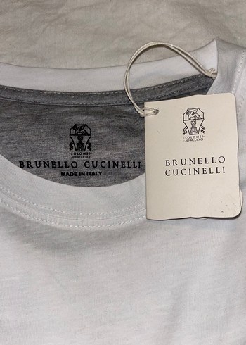 Brunello Cucinelli Beyaz Baskılı Erkek Tişört - Görsel 2