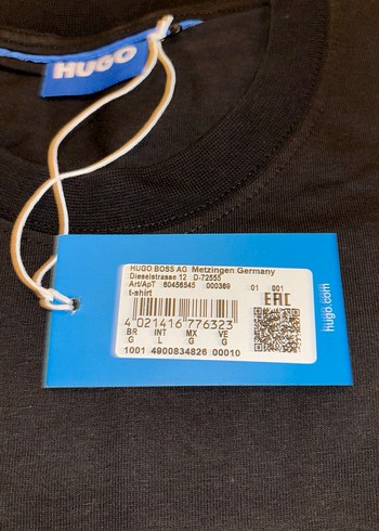 Hugo Siyah Baskılı Erkek Tişört - Görsel 5