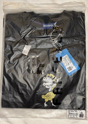 Hugo Siyah Baskılı Erkek Tişört - Görsel 2