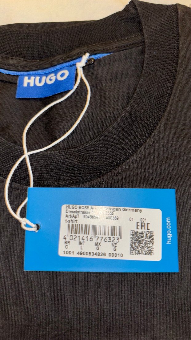 Hugo Siyah Baskılı Erkek Tişört - Görsel 3