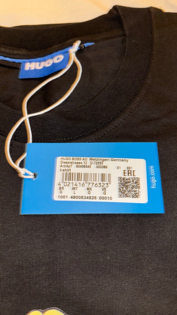 Hugo Siyah Baskılı Erkek Tişört - Görsel 5