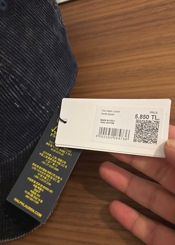 Polo Ralph Lauren Lacivert Kadife Şapka - Görsel 3