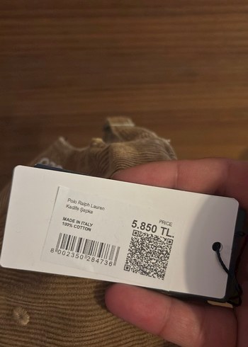 Orjinal Polo Ralph Lauren Bej Kadife Şapka - Görsel 4