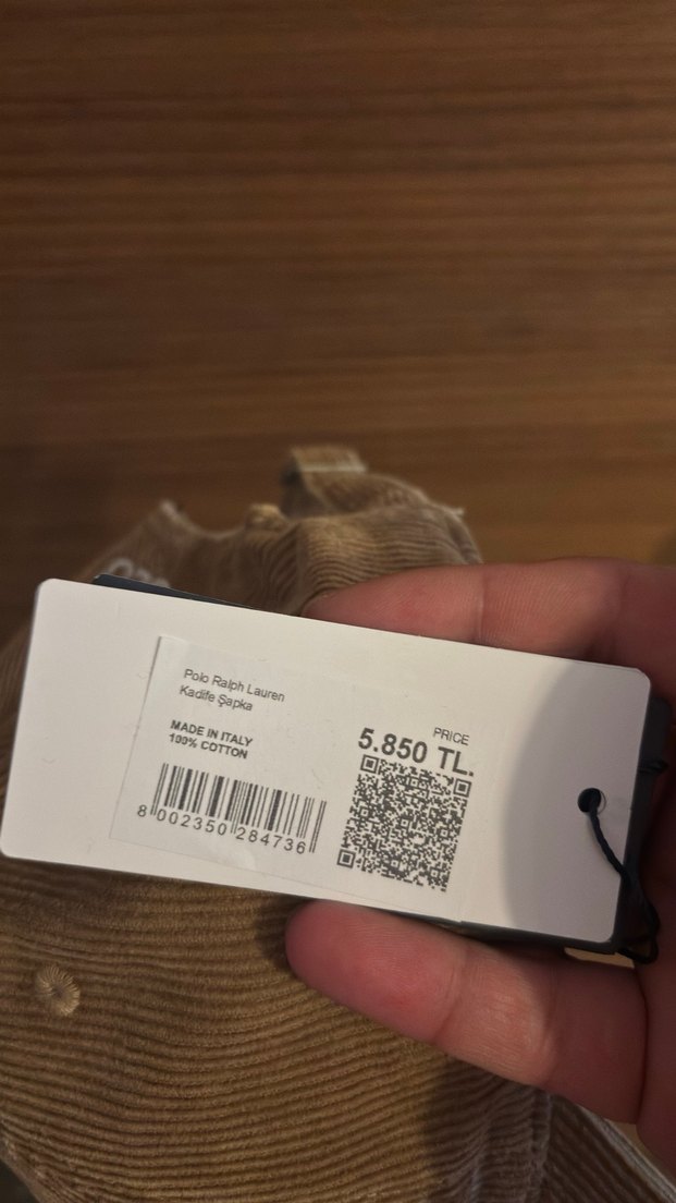 Orjinal Polo Ralph Lauren Bej Kadife Şapka - Görsel 4